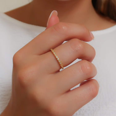 Gold CZ Eternity Ring